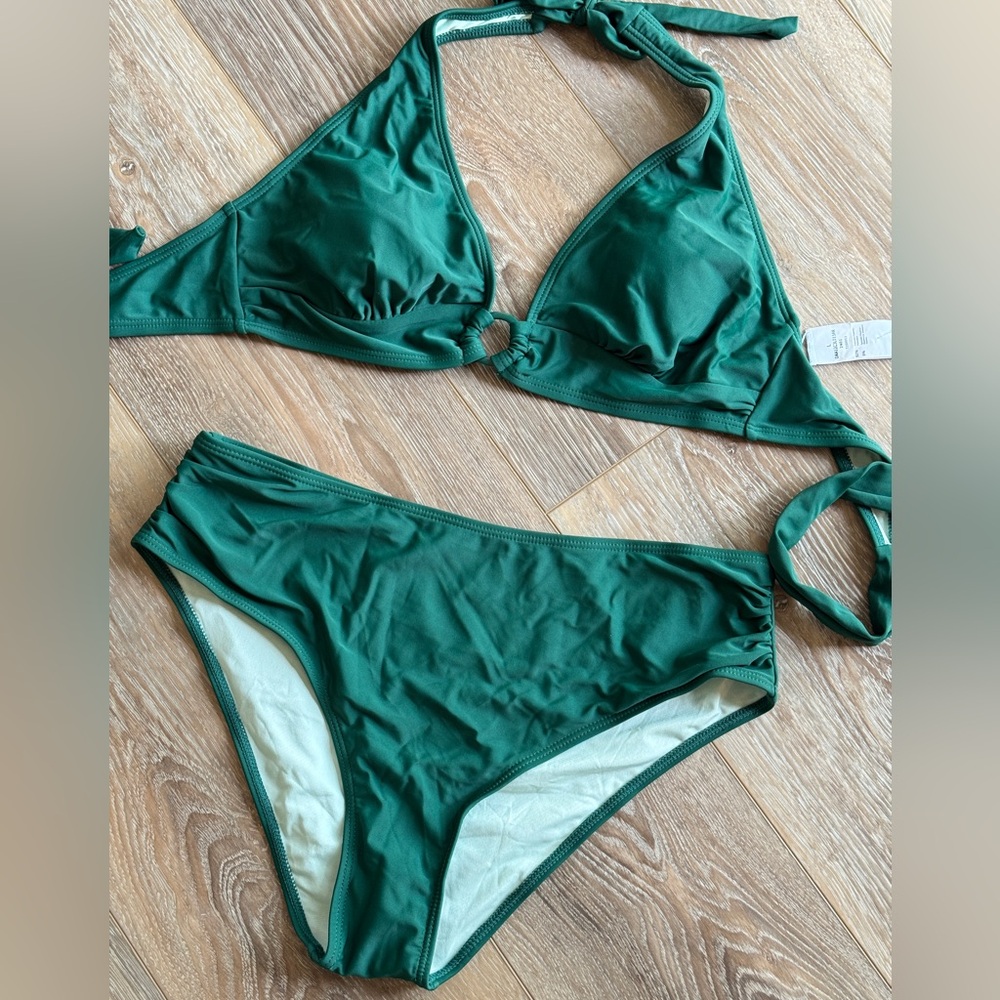 NWT Cupshe Emerald Green Women's Bikini Set Size Large